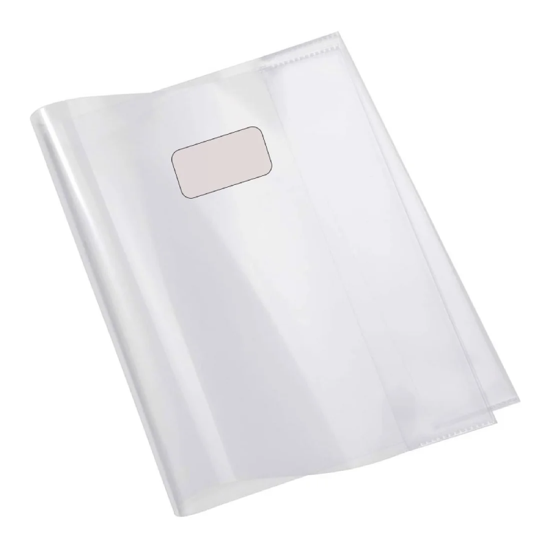 Protège-Cahier En PVC Cristal 24x32 cm, Transparent - Purple.