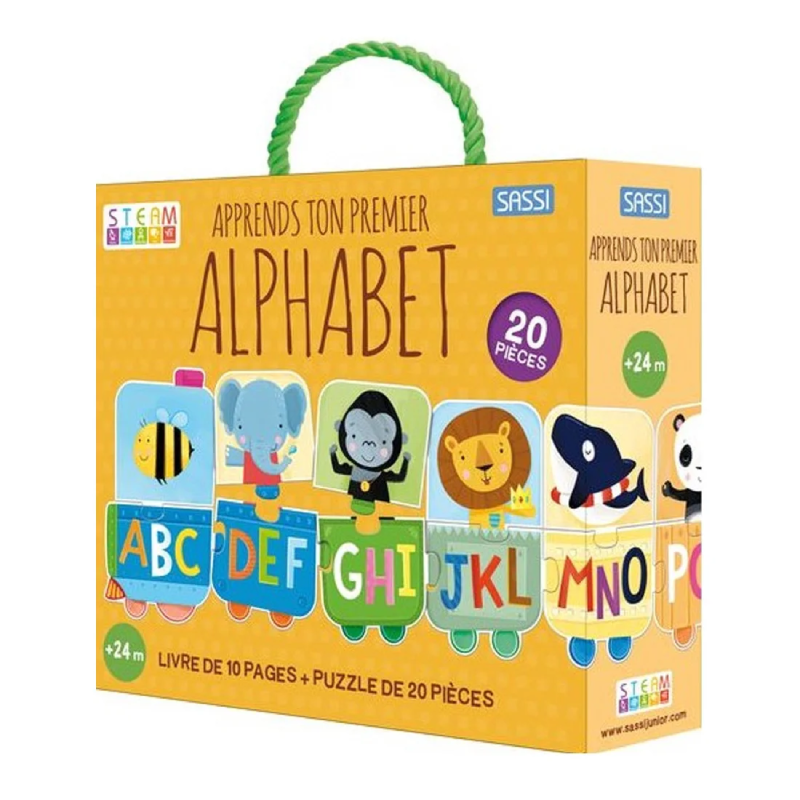 Coffret Livre Et Puzzle Apprends Ton Premier Alphabet.