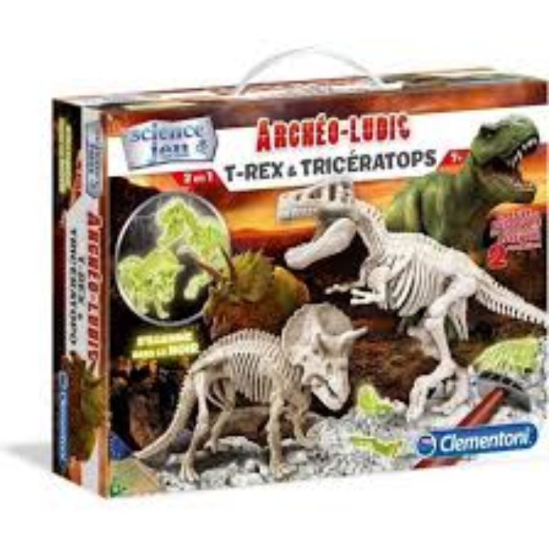 Archéo-Ludic – T-Rex et Tricératops Phosphorescents.