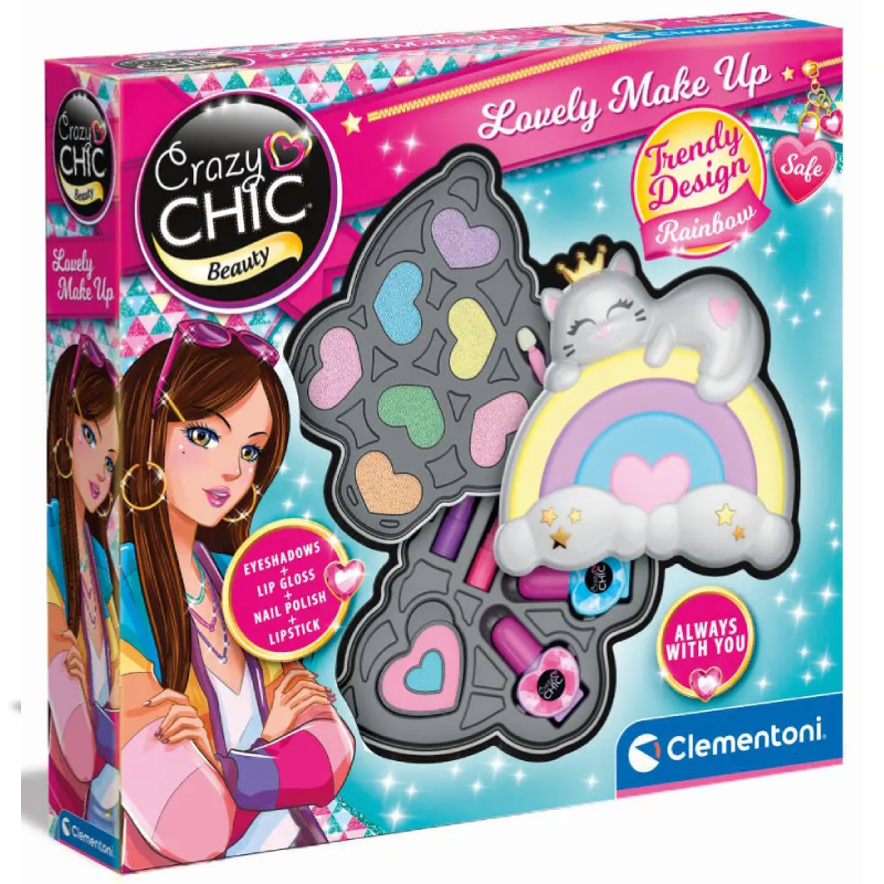 Palette de Maquillage Chat Arc-en-Ciel.