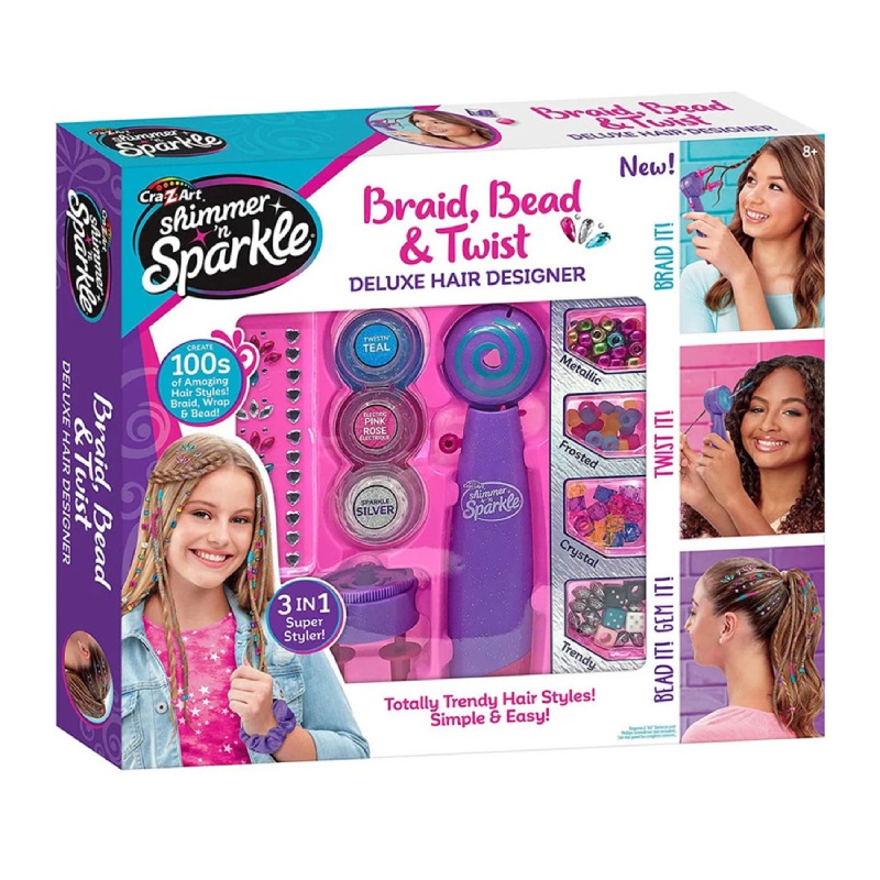 Salon Style Braid, Bead & Twist, Cra-Z-Art - Shimmer 'N Sparkle.