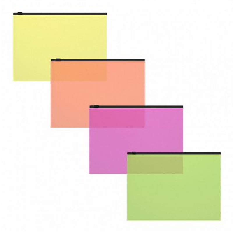 Pochette Zippée A6 Fluo Transparente Assortie – ErichKrause.
