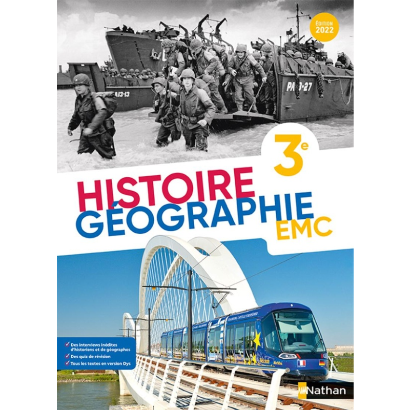 Histoire-Géographie-EMC 3e - Manuel élève 2022.