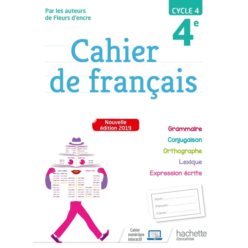 Cahier de Français 4ème - Entraînement Linguistique (Édition 2019).