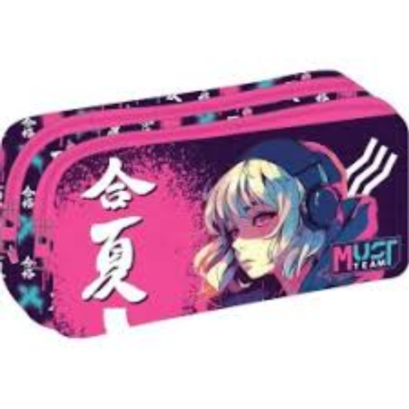 Trousse 2 Poches Must Team "Anime" - Style Manga.