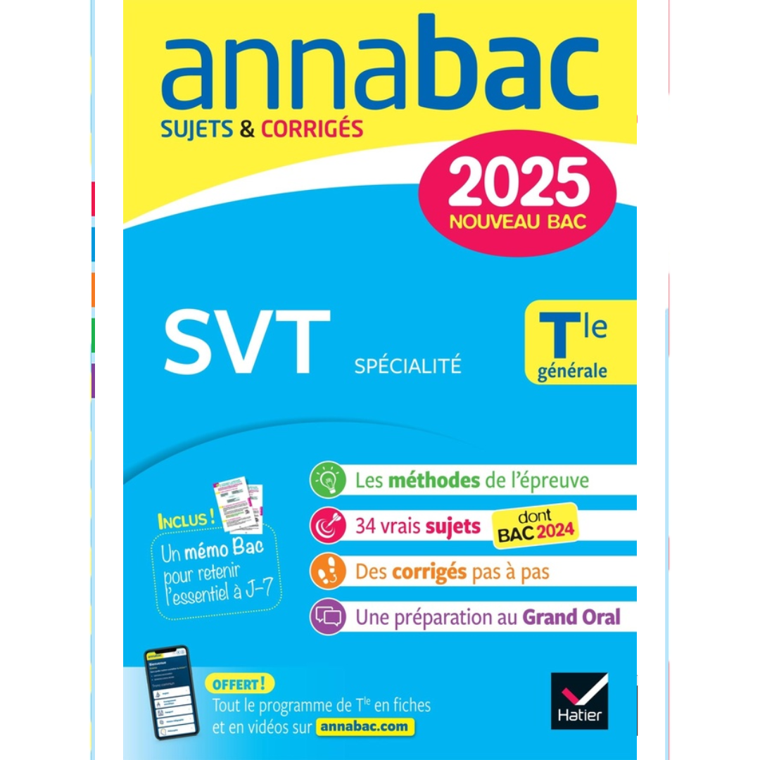 Annales Bac Annabac 2025 - SVT Terminale Générale (Spécialité).