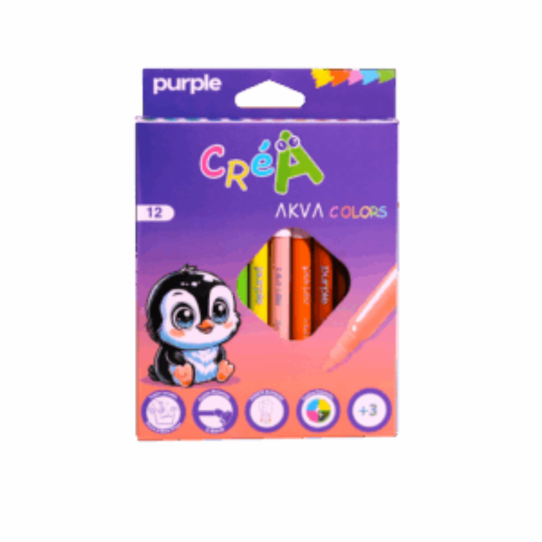 Étui 12 Feutres Akva Colors Créa - Palette Complète.