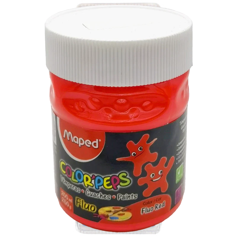 Gouache Maped 200ml – Rouge Fluo.