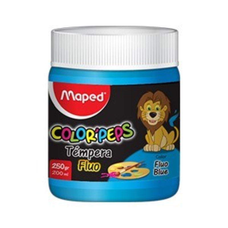 Pot de Gouache Color'Peps 200ml - Bleu Fluo (Maped).