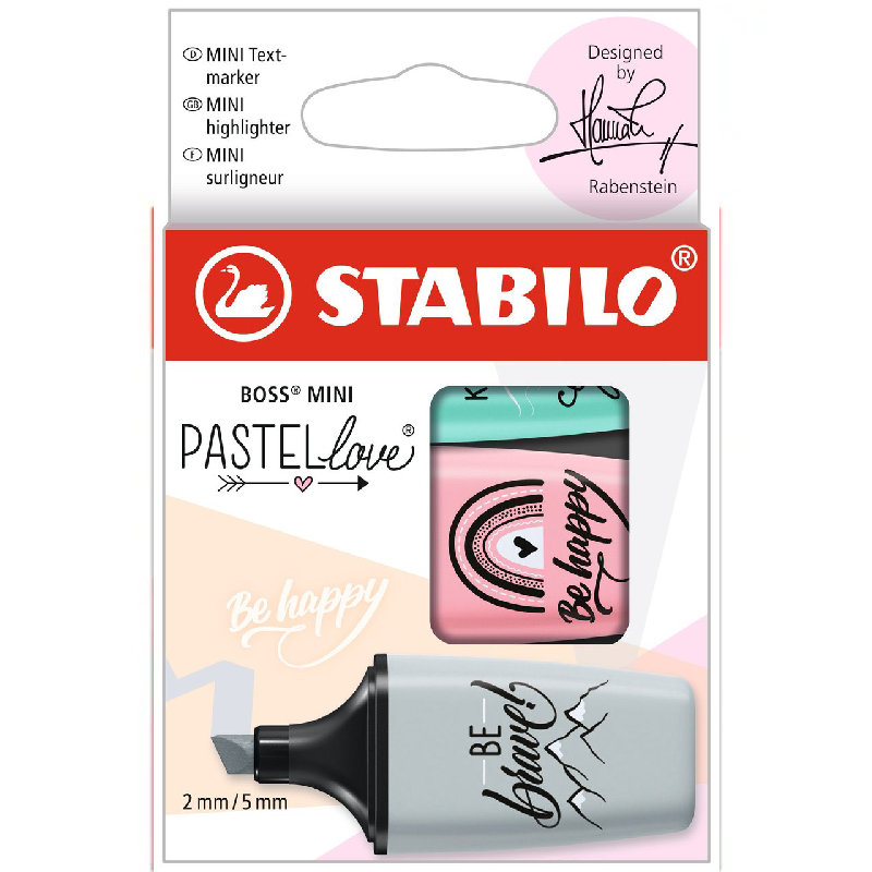 Stabilo Boss Mini Pastel Love 2.0 - Pack de 3.