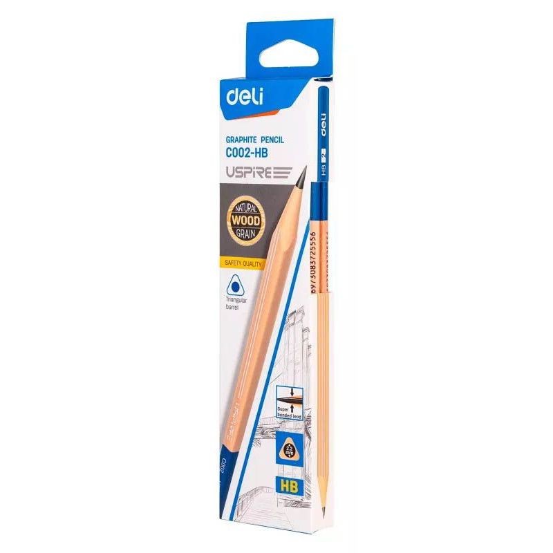CRAYON NOIR TRIANG HB [PQT 12] REF EC002-HB DELI (2880).