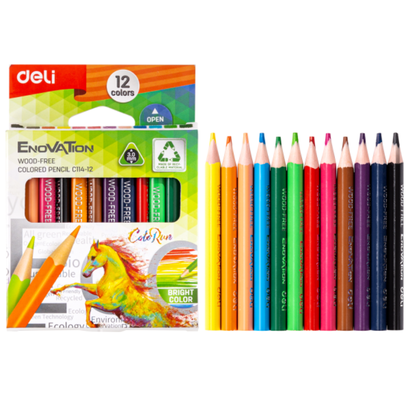 CRAYONS DE COULEUR 12/9 [PQT 12] ENOVATION EC114-12 DELI (24/144).
