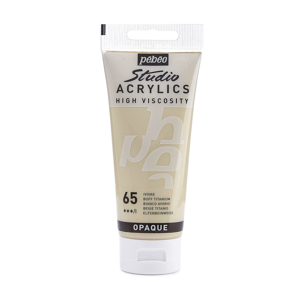 Tube Peinture Acrylique Fine Studio 100ml, Blanc Ivoire 65 - Pébéo.