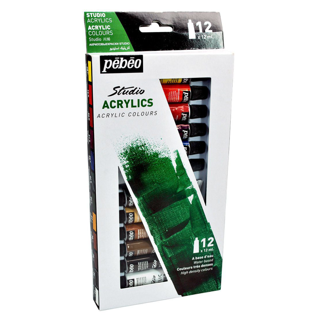 Acrylics Pébéo – 12 Couleurs 12ml.