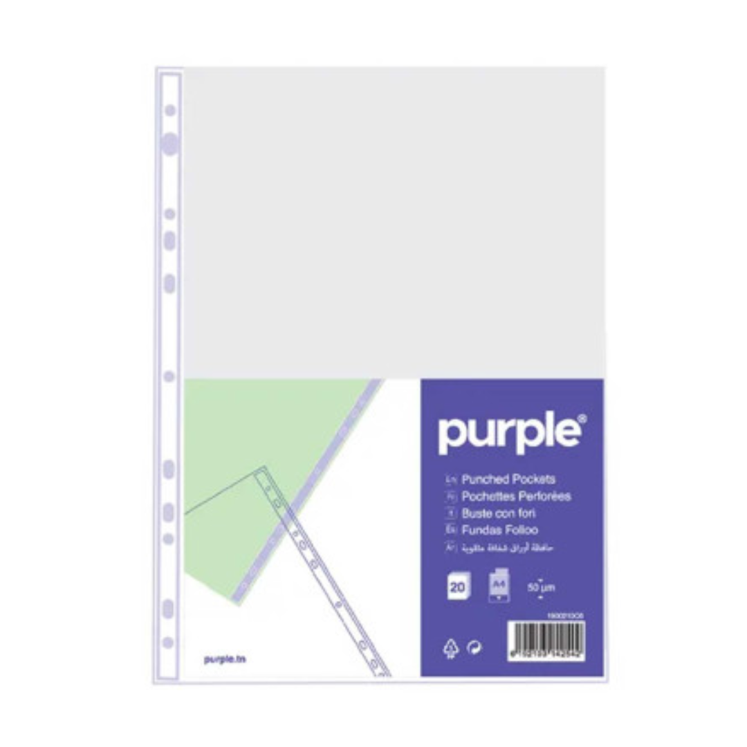 Paquet De 20 Pochettes Intercalaires - Purple.