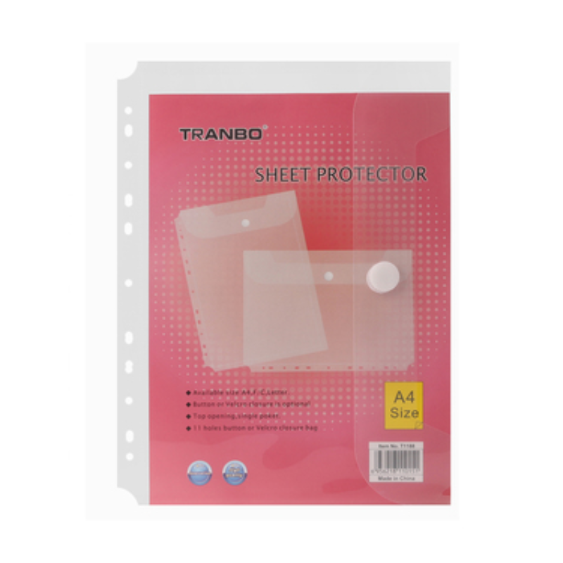 Enveloppe plastique Tranbo A4 transparent T1188.