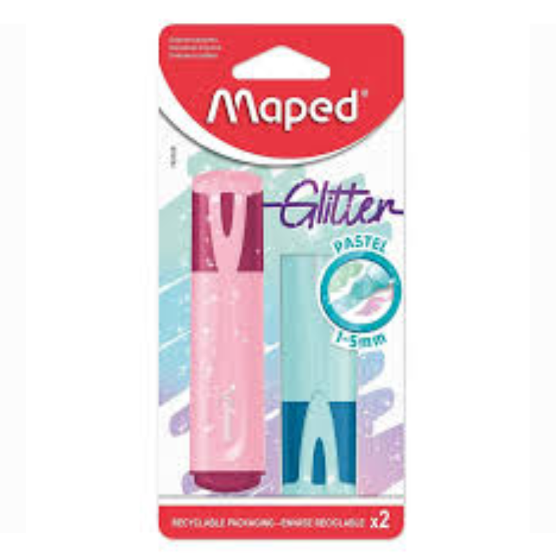 Pochette de 2 Marqueurs Fluo Glitter – Maped