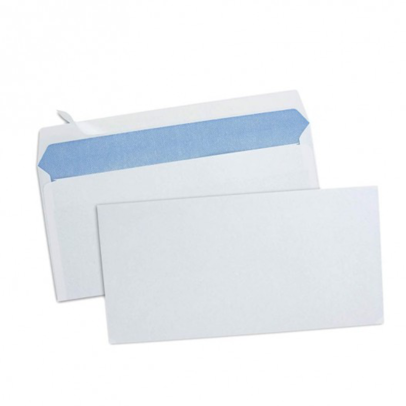 Lot de 25 enveloppes blanches 11x22 cm.