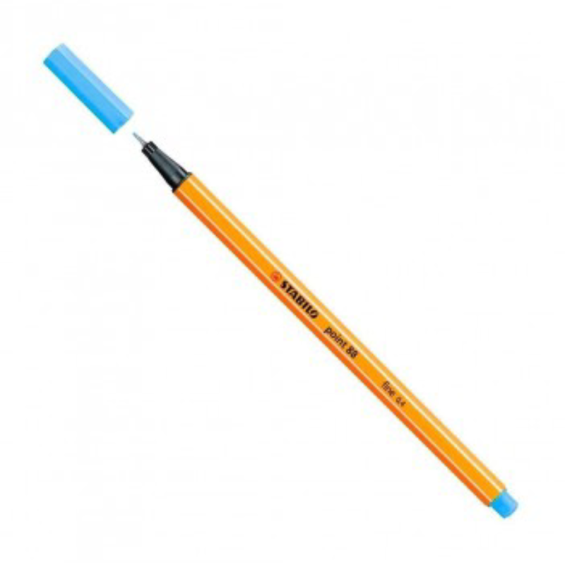 Stylo Feutre Pointe Fine 88 Bleu Fluo - Stabilo
