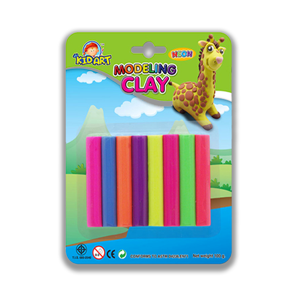 PATE A MODELER DE 8 FLUO KID ART T108NE-SF.