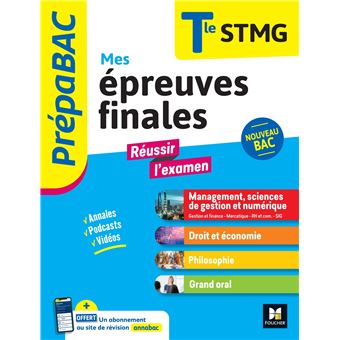 PREPABAC TERMINALE STMG MES EPREUVES FINALES FICHES ET ANNALES