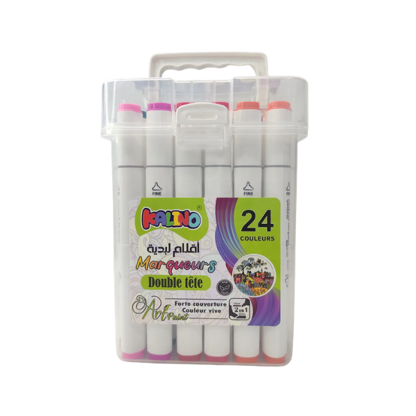 MARQUEURS KALINO DOUBLE TETE PAQ DE 24