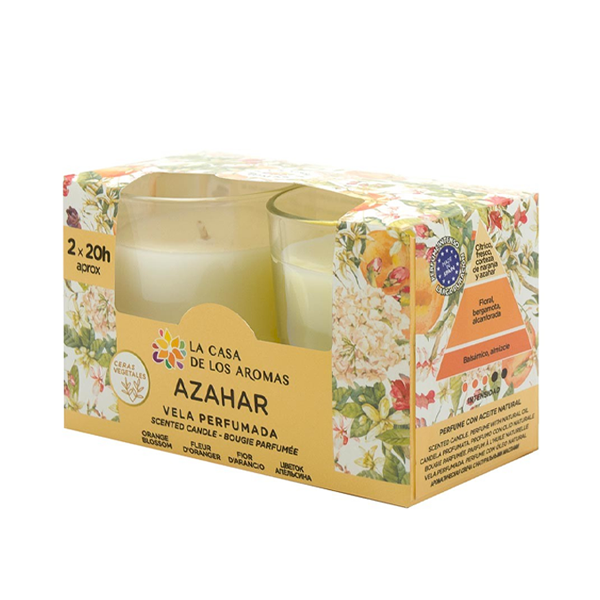 Pack de 2 Bougies Parfumées – Fleur d’Oranger (2 x 100 g).