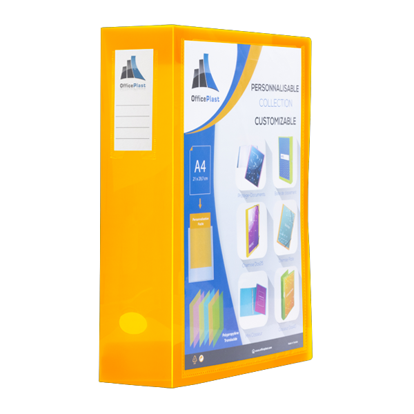 BOITE ARCHIVE PLASTIQUE D60 OFFICE PLAST ORANGE PERSO.