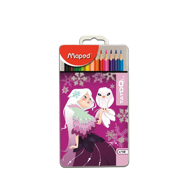 CRAYONS DE COULEUR MAPED DE 12 TATOO B.METALE REF 832037.