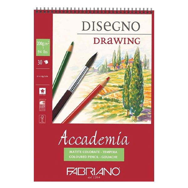 BLOC DESSIN ACCADEMIA SP 21*29.7 200G 30 FS.