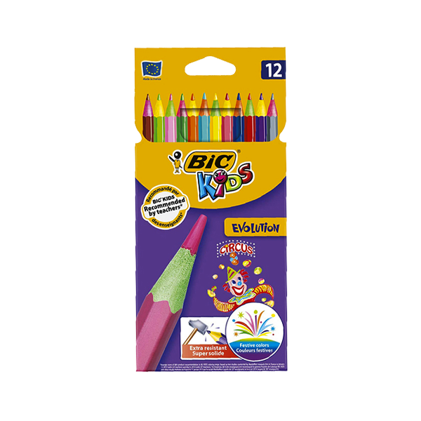 CRAYONS DE COULEUR BIC EVOLUTION CIRCUS 12/18 REF 895789