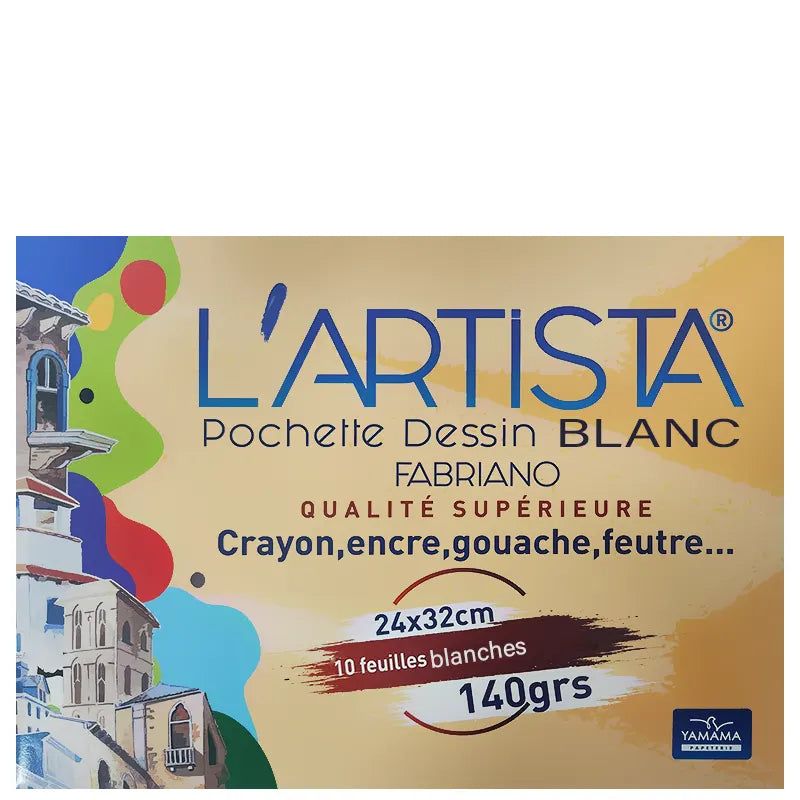 POCHETTE DESSIN LARTISTA FABRIANO 10F COULEUR 200G YAMAMA.