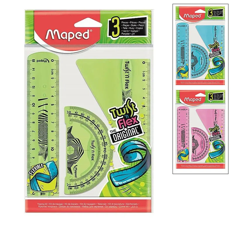 Maped - Pochette Géométrique Mini Flexible 3p Twist’n Flex.