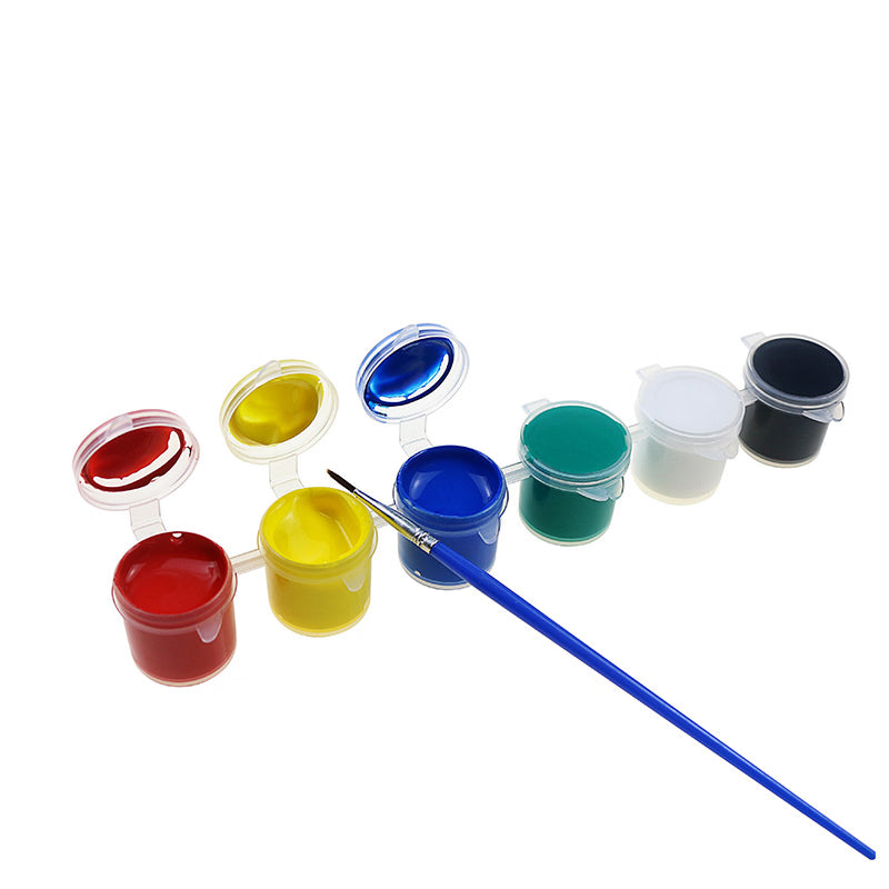 Coffret Peinture 6 Pots Acrylique 10ml + 2 Pinceaux – Vertex