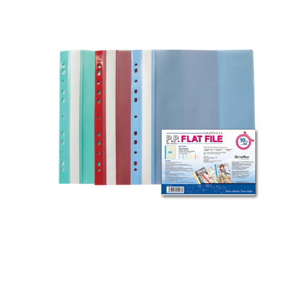 CHEMISE PLATE PP A4 FLEXOFFICE BLEU REF FO-PPFF A4