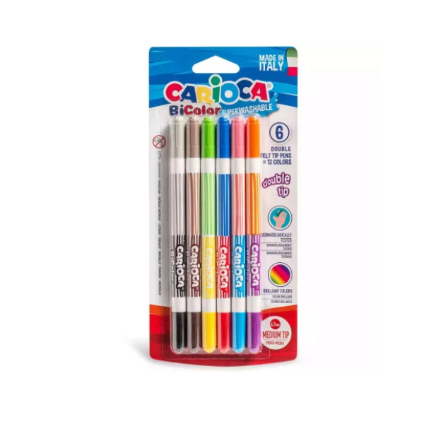 FEUTRE BICOLOR DE 6 DOUBLE POINTE CARIOCA 92042269
