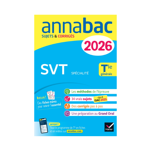 ANNALES DU BAC 2026 ANNABAC SVT TLE GENERALE