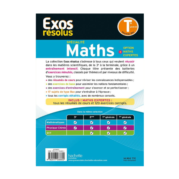 EXOS RESOLUS SPECIALITE MATHS + OPTION MATHS EXPERTES TLE