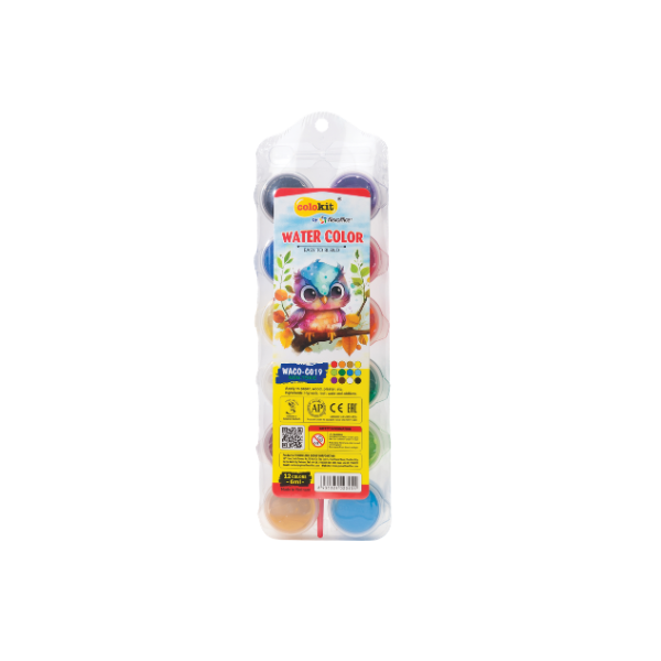 AQUARELLE 12 COULEURS REF WACO-C019