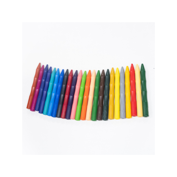 CRAYON DE CIRE PLASTIQUE 24 COULEURS  FLEXOFFICE REF PCR-C08