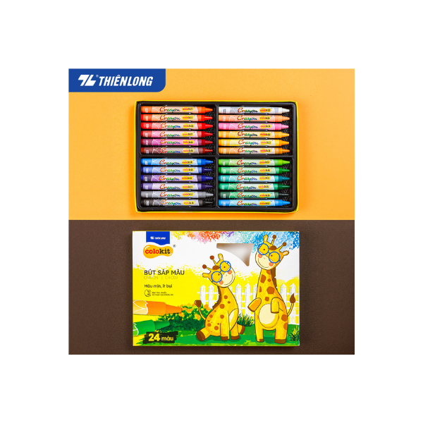 CRAYON DE CIRE 24 COULEURS FLEXOFFICE REF CR-C09