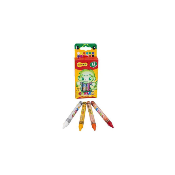 CRAYON DE CIRE 12COULEURS FLEXOFFICE REF CR-C024