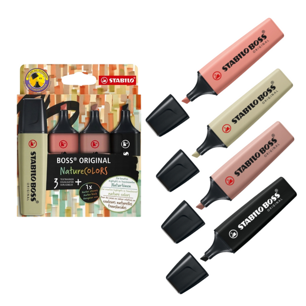 Lot de 4 surligneurs  - STABILO - Boss Original Nature Colors