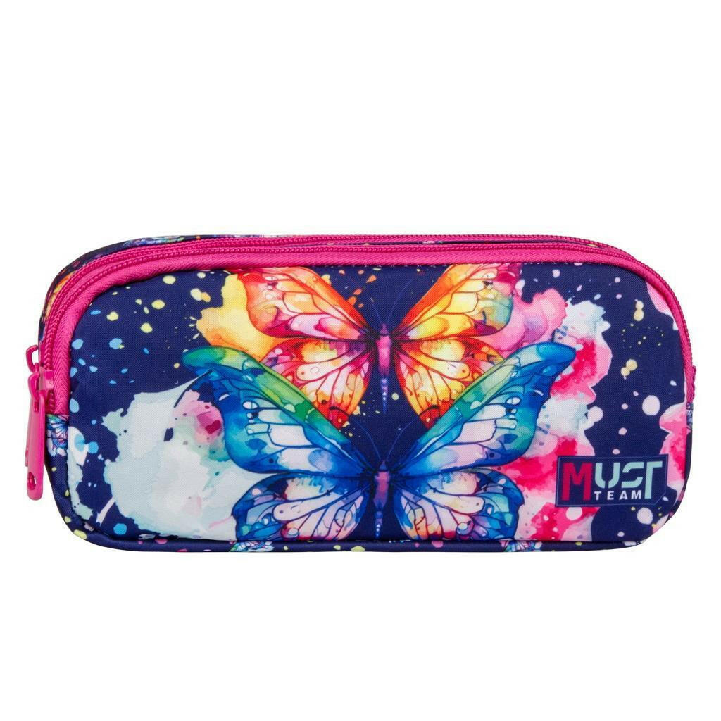 Trousse 2 Poches Must Team "Butterfly" - Délicatesse Nature.