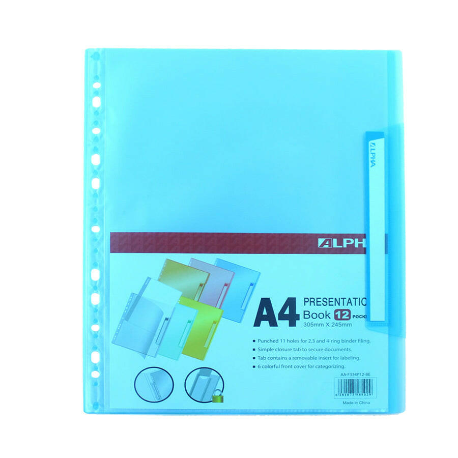 Enveloppe plastique de 12 pochettes Alpha AA-F334P12.