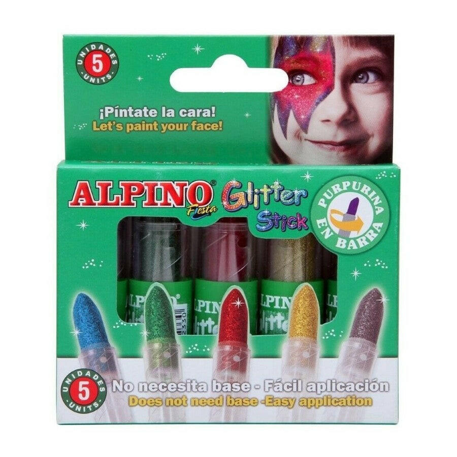 Alpino - Blister 5 Glitter Stick.