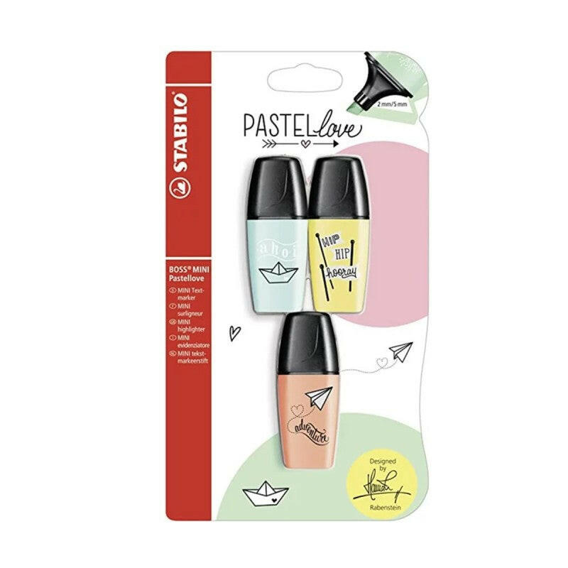 Étui 3 Surligneurs Mini Pastelo - Tons Doux.