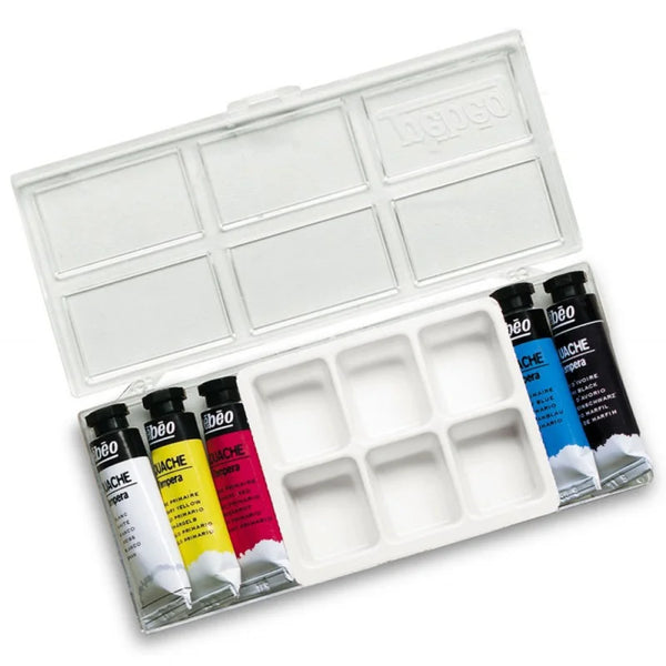 Boite de 5 Tubes Gouache Couleurs Primaires + Palette - Pébéo