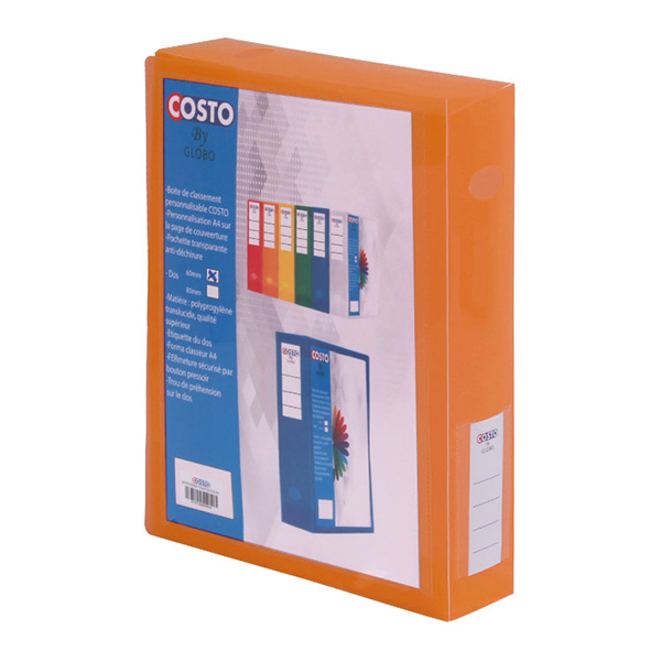 BOITE PERSO COSTO TRANSLUCIDE ORANGE D60.