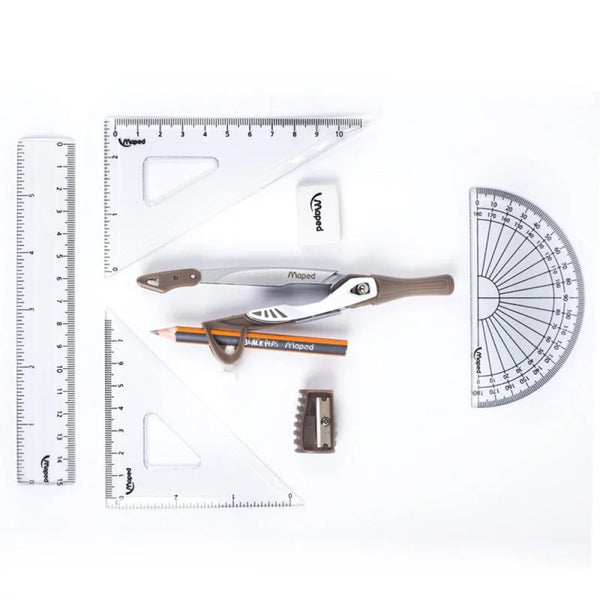 Maped - Boîte Géométrique Stop System 8pcs - Réf. 196608.